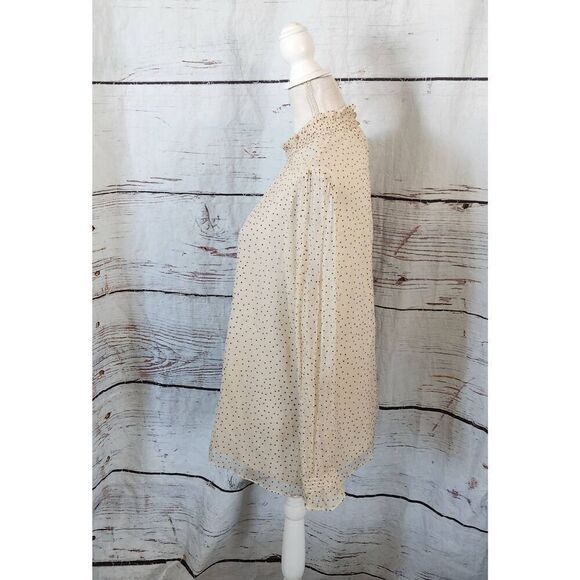 Sundance Gentle Days Smocked Polka Dot Blouse Size Large - Picture 3 of 6